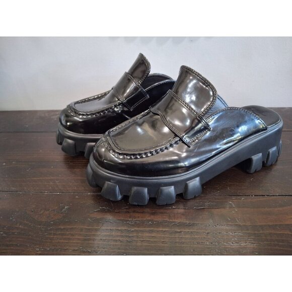 NWOB Lemonade But U Black Chunky Loafer Mules/Sz. 6.5M - Picture 3 of 9